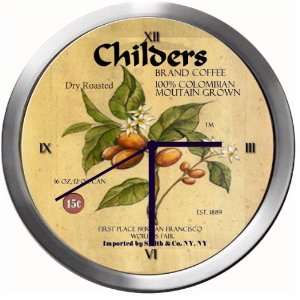  CHILDERS 14 Inch Coffee Metal Clock Quartz Movement 