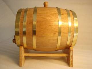 5L Brass Hoop Oak Wood Wine BARREL  