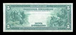 1918 $5 FEDERAL RESERVE BANK NOTE SUPREME GEM UNC  