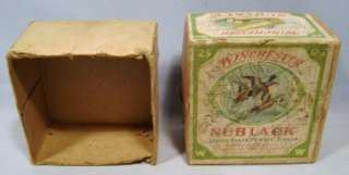 VINTAGE WINCHESTER NUBLACK TWO PIECE PAPER SHOTGUN SHELL AMMO BOX 