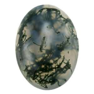  14x10mm Green Moss Agate Oval Cabochon   Pack of 2: Arts 