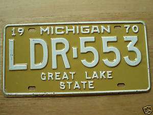 1970 Michigan License Plate LDR 553  