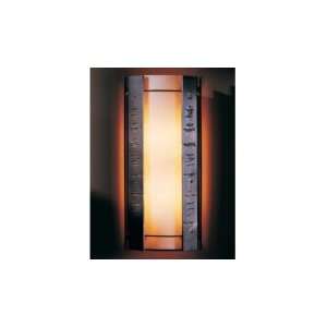   Light Outdoor Wall Light in Natural Iron with Ivory Art glass: Home