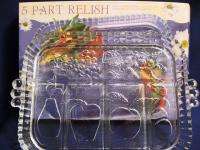 NEW Indiana Glass 12 5 Part Fruit Relish Tray Crudites Platter NIB 