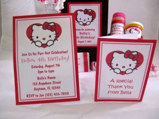 Hello Kitty Personalized 5x7” Invitation & Thank You Note