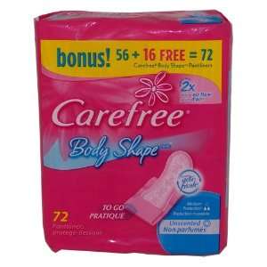  Carefree Body Shape Unscented 72 Pantiliners Health 