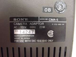 Sony CMA 5 CMA5 Betacam Camera Adapter Power Supply  