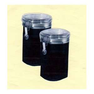   Steel Canisters with Airtight Clear Acrylic Lids: Home & Kitchen