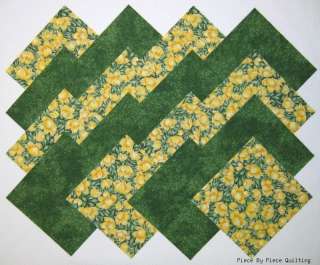24 5 YELLOW BLOOMS Fabric Quilt Squares Quilting Block  
