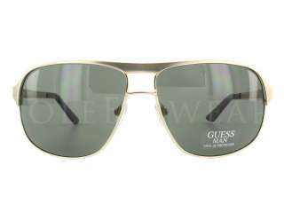 NEW Guess GU 6666 GLD 35 Gold Tone Aviator Sunglasses  