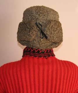New Karakul Curly Lamb Russian Ushanka Hat Fur #6780  