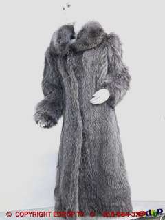 Alaskan Couture Runway Full Length Fur Stroller Coat Feathered Raccoon 