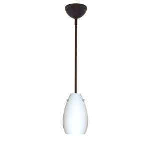   Pendant with Dome Canopy Finish: Satin Nickel, Glass Shade: Blue Cloud