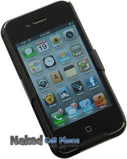 BLACK CASE + BELT CLIP HOLSTER FOR APPLE iPHONE 4S 4  