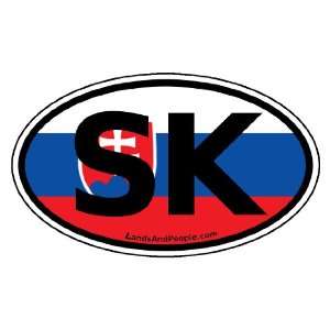  Slovakia SK Flag Car Bumper Sticker Decal Oval: Automotive