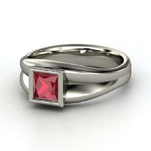  Akari Ring, Princess Ruby Platinum Ring: Jewelry
