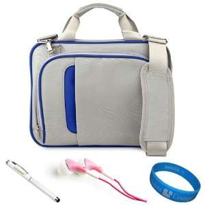  SumacLife Silver Blue Messenger Bag with Handle and 