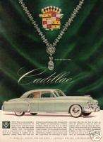 1949 Grey Cadillac Auto Ad. With Whitewalls Beauty  