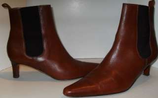 RALPH LAUREN BROWN LEATHER ANKLE BOOTS SZ 7B  