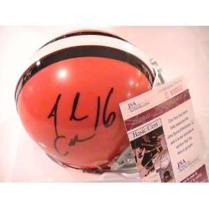  JOSHUA CRIBBS SIGNED AUTOGRAPHED CLEVELAND BROWNS MINI 