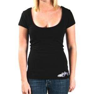  SRH Womens Criss Cross T Shirt   Medium/Black Automotive