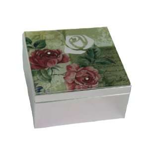    Jewelry Trinket Box with Rose Design and Crystals: Home & Kitchen