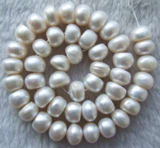 White Freshwater Pearl Rondelle Beads 8x12mm 15inch  
