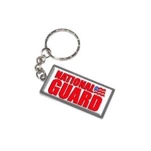  National Guard with Flag   New Keychain Ring Automotive