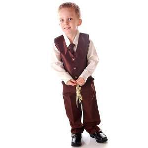   Infant Toddler Little Boys Formal Brown Suit Wedding Boy 12M 7: Baby