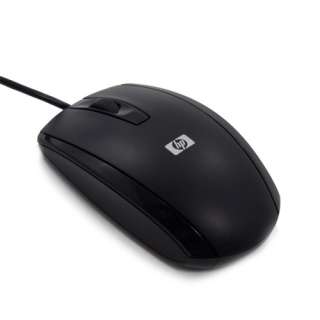   Black HP USB Wired Optical Scroll Wheel Mouse 505062 001 Rev A  
