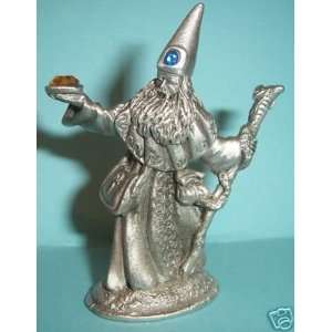   Pewter Fantasy Wizard with Snake Head Staff 