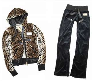 New Womens Hoodie Zipper Leopards Jacket Tracksuit 9301 L/XL  