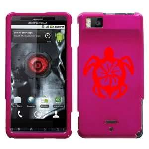  MOTOROLA DROID X RED TURTLE ON A PINK HARD CASE COVER 