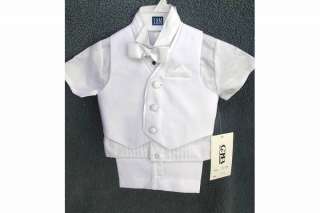 White Tuxedo Short Set Infant Size 3M 6M 9M 12M 18M NEW  