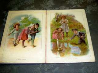 1890s MERRY FUN, VICTORIAN BOARD BOOK, ERNEST NISTER, PRINTED in 