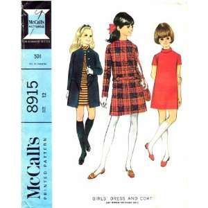   Sewing Pattern Girls Dress & Coat Size 12 Arts, Crafts & Sewing