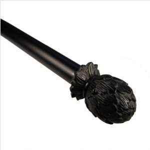   Curtain Rod and Clip Rings in Matte Blac Artichoke Curtain Rod and