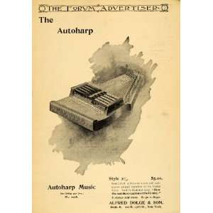  1895 Ad Alfred Dodge Autoharp Music Instrument New York 