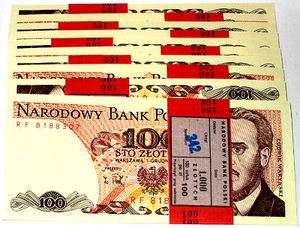 POLAND 100 ZLOTYCH 1988 UNC P 143 ( 10 NOTES )  