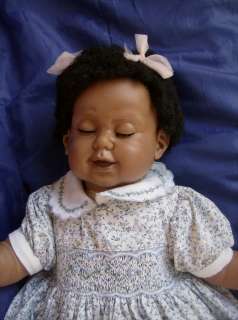 Rare 24 Big AA Black Famosa BABY Doll Sleeping Afro Doll PLEASE LOOK 