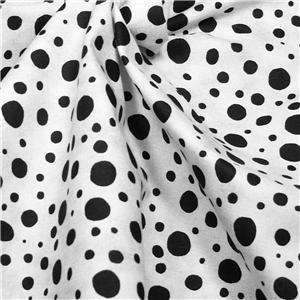 FabriQuilt Cotton Fabric Black, White, and Gray Polka Dot, By the Yard 