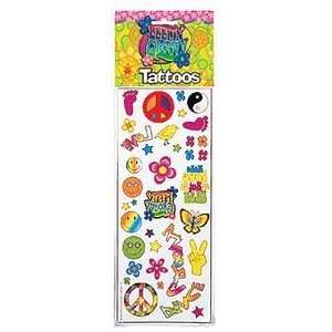   Groovy 70s Peace and Flowers Temporary Tattoos (B751): Toys & Games