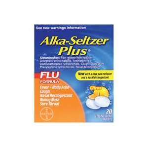 Alka Seltzer Plus Flu Formula, Effervescent Tablets, Citrus, 20 ct.