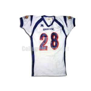 White No. 28 Team Issued USC Russell Football Jersey 