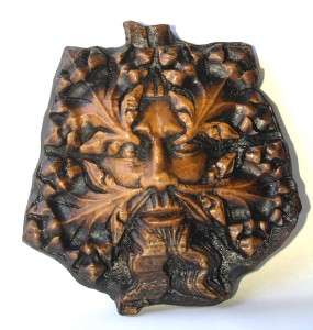 Green Man Plaque Medieval Carving Pagan Gothic gift New  