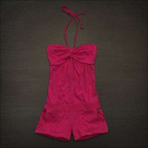 NWT Hollister by Abercrombie Pink Malibu Romper Dress Short M, L 