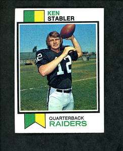 1973 Topps # 487 ROOKIE Ken Stabler EX/MT+ cond Oakland Raiders  