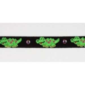  Black / Green Alligator Collars: Pet Supplies