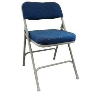   Navy Blue 2 in. Padded Folding Chair   Gray Frame: Home & Kitchen