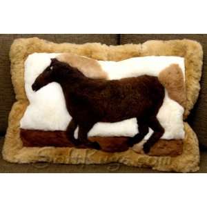   Running Horse Design Rectangular Alpaca Pillow Cover